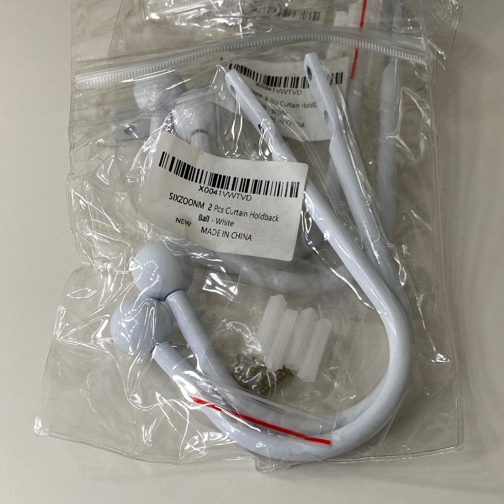 White Curtain Holdback Set